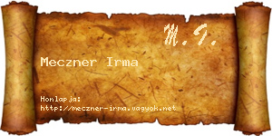 Meczner Irma névjegykártya